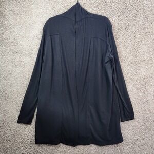 Active Life Cardigan Women's Large Black Textured Knit Stretch Thumbhole Sleeve